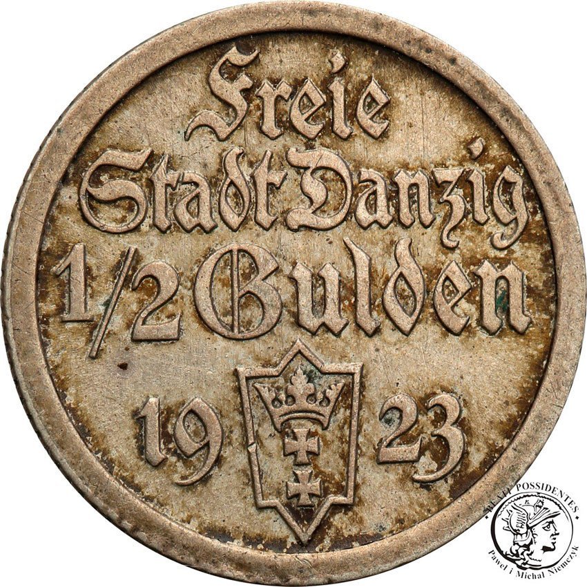 Wolne Miasto Gdańsk/Danzig. 1/2 Guldena 1923
